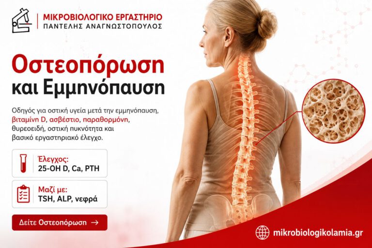 Οστεοπόρωση και εμμηνόπαυση – οστική πυκνότητα, βιταμίνη D, ασβέστιο και PTH