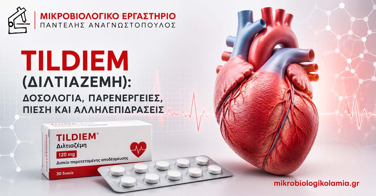 Tildiem (Διλτιαζέμη): Δοσολογία, Παρενέργειες, Πίεση & Αλληλεπιδράσεις 1 Tildiem διλτιαζέμη – δοσολογία, παρενέργειες, πίεση και αλληλεπιδράσεις