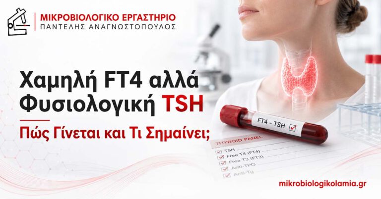 Χαμηλή FT4 Φυσιολογική TSH: Τι Σημαίνει; 1 Χαμηλή FT4 αλλά φυσιολογική TSH – εξέταση θυρεοειδούς και ερμηνεία αποτελεσμάτων