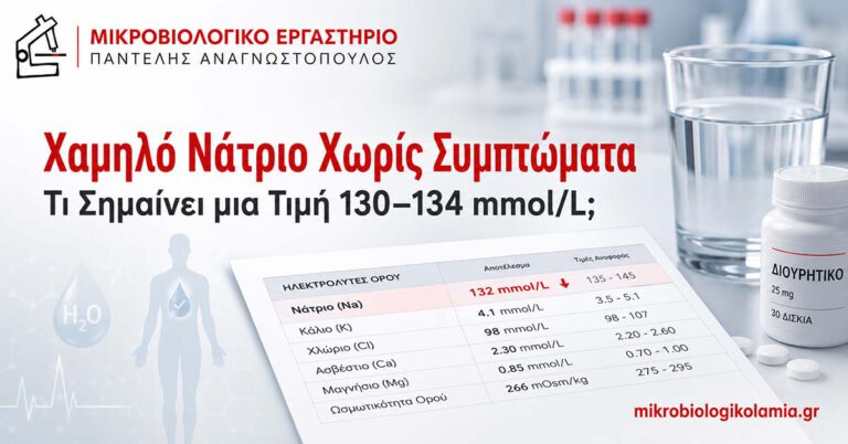 Χαμηλό Νάτριο 130–134 Χωρίς Συμπτώματα: Τι Σημαίνει; 2 Χαμηλό νάτριο χωρίς συμπτώματα με αποτέλεσμα Na 132 mmol/L και ήπια υπονατριαιμία