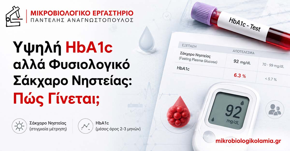 Υψηλή HbA1c αλλά Φυσιολογικό Σάκχαρο Νηστείας: Αιτίες και Τι Σημαίνει 1 Υψηλή HbA1c αλλά φυσιολογικό σάκχαρο νηστείας – διαφορά γλυκοζυλιωμένης αιμοσφαιρίνης και γλυκόζης