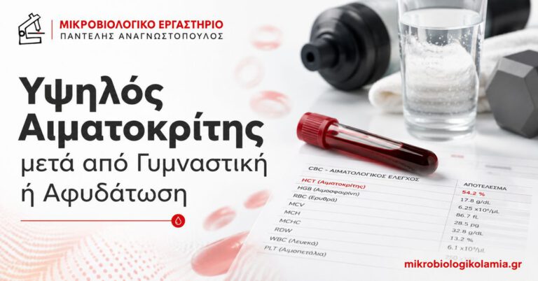 Υψηλός αιματοκρίτης μετά από γυμναστική ή αφυδάτωση