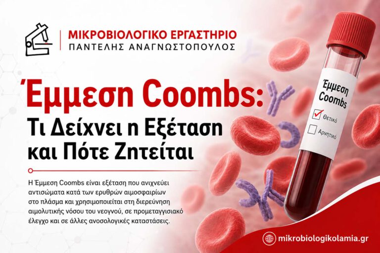 Έμμεση Coombs: Τι Δείχνει η Εξέταση και Πότε Ζητείται 1 Έμμεση Coombs – εξέταση για αντιερυθροκυτταρικά αντισώματα στην εγκυμοσύνη και πριν από μετάγγιση