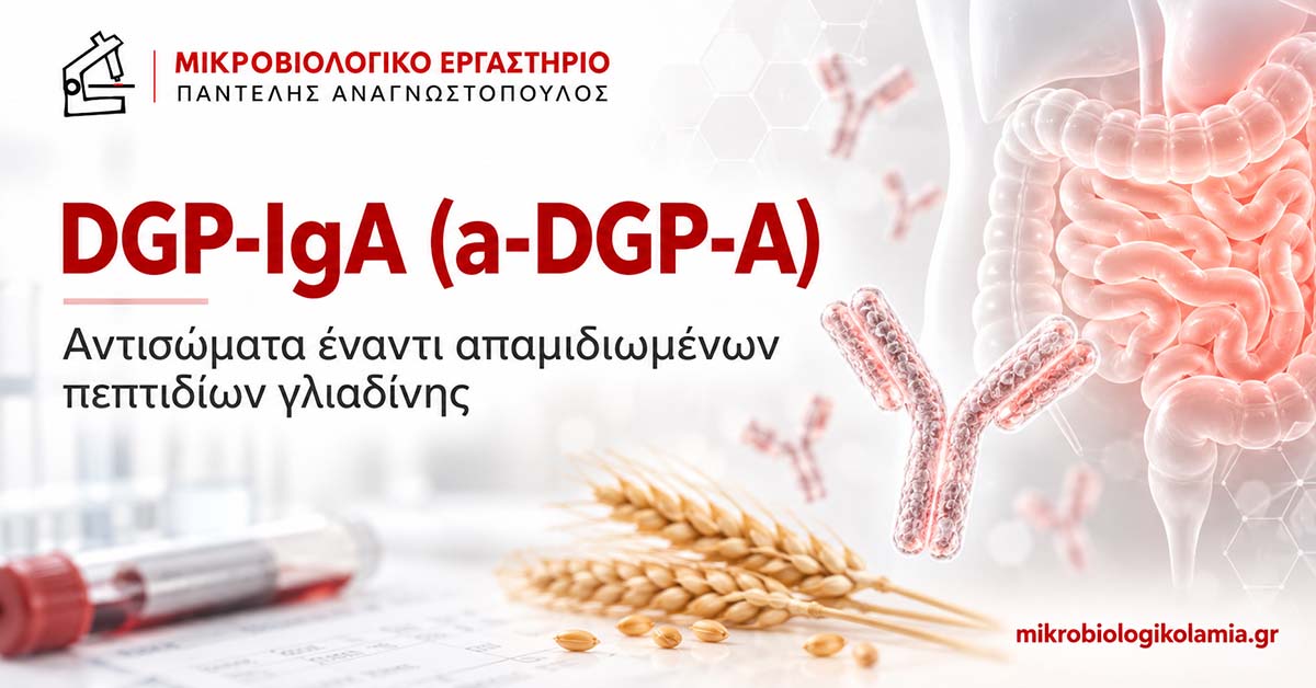 DGP-IgA αντισώματα έναντι απαμιδιωμένων πεπτιδίων γλιαδίνης για κοιλιοκάκη