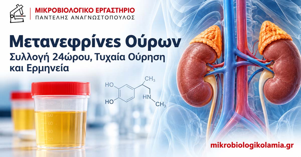 Μετανεφρίνες Ούρων: 24ώρου, Τιμές & Συλλογή